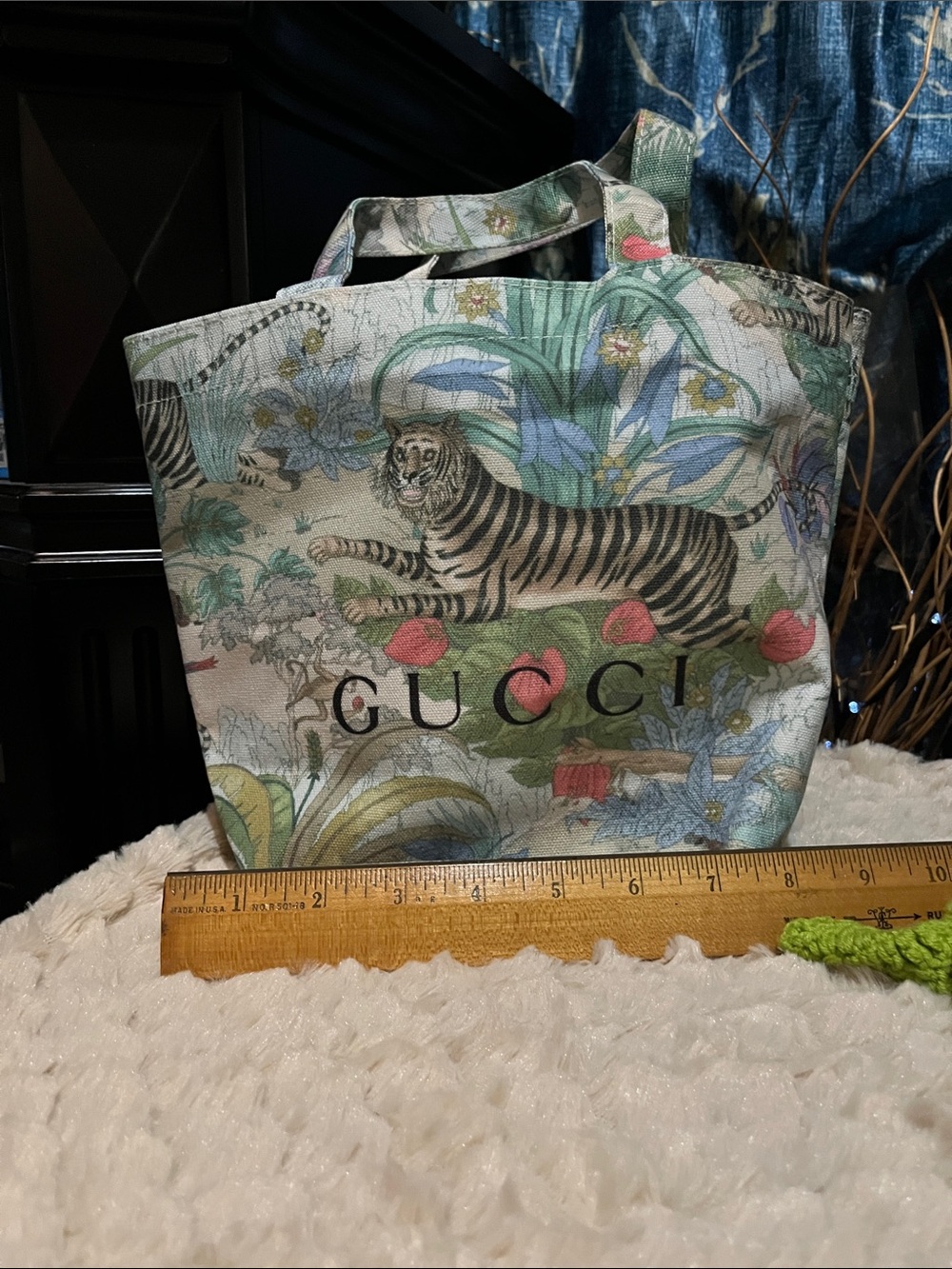 nwt Gucci Floral & Tiger Canvas Tote - Picture 3 of 4